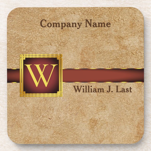 Posavasos Tan Chamois Faux Leather Personalizado (Frente)