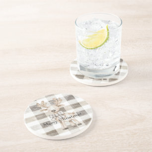 Posavasos Tan orgánico crema de rayas de plástico Navidades 