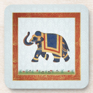 Posavasos Tape el elefante gris blanco del oro con corcho