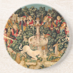 Posavasos Tapices Medievales de Unicornio Impreso: Met Clois
