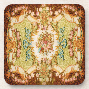 Posavasos Tapiz francés de rosas florales victorianas barroc
