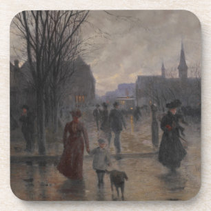 Posavasos Tarde lluviosa en la avenida de Hennepin, c.1902
