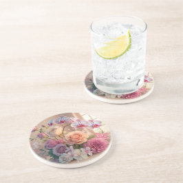 Posavasos Tarjeta de bienvenida 3D Spring Flowers con Rosas