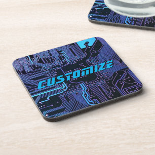 Posavasos Tarjeta de circuito electrónico azul del Personali