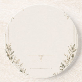 Posavasos Tarjeta de Invitación de Boda de Marfil Elegante c