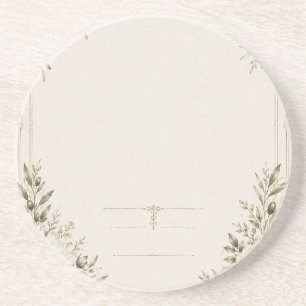 Posavasos Tarjeta de Invitación de Boda de Marfil Elegante c