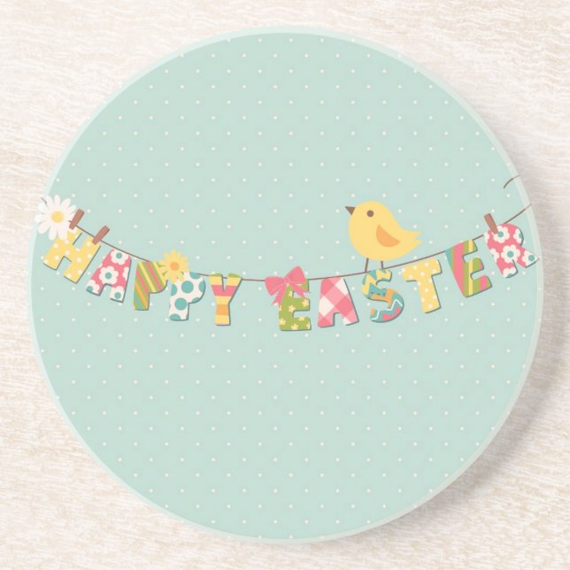Posavasos Tarjeta de pascua feliz linda (Frente)