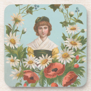 Posavasos Tarjeta de San Valentín alemana retro kitsch, 1884