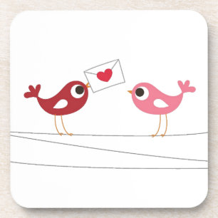 Posavasos Tarjeta del amor de los pájaros