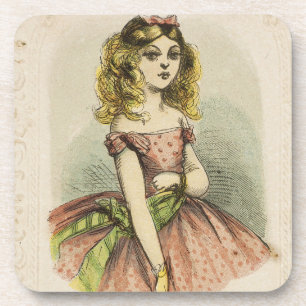 Posavasos Tarjeta del Día de San Valentín Romántico Retro, s