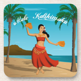 Posavasos Tarjeta postal hawaiana Mele Kalikimaka