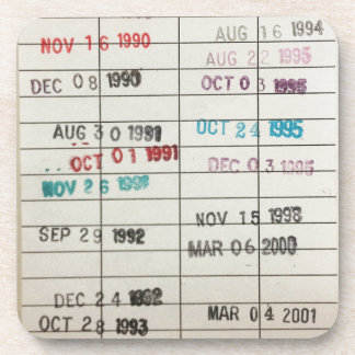 Posavasos Tarjetas de fecha debida de la biblioteca del