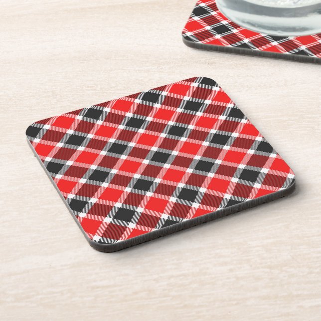 Posavasos Tartán Rojo Y Negro (Lado Izquierdo)