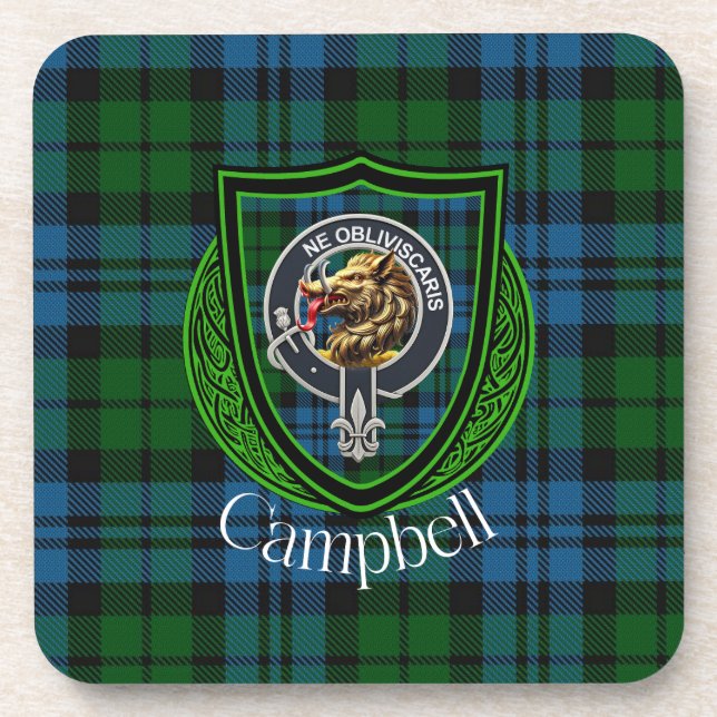 Posavasos Tartan y Cresta del Clan Escocés Campbell (Frente)