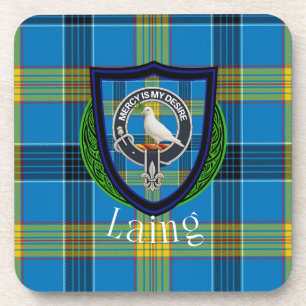 Posavasos Tartan y Cresta del Clan Escocés Laing