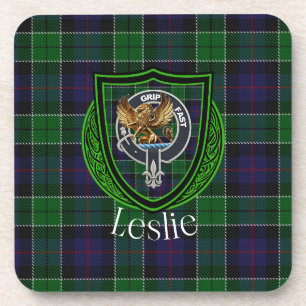 Posavasos Tartan y Cresta del Clan Escocés Leslie