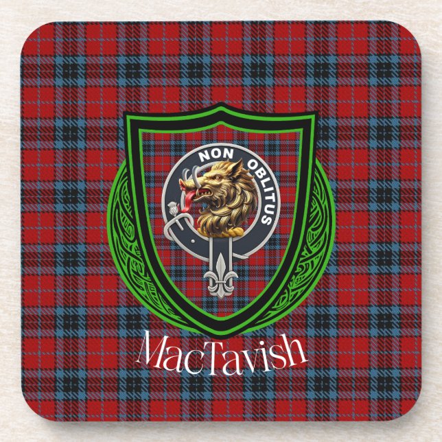 Posavasos Tartan y Cresta del Clan Escocés MacTavish (Frente)