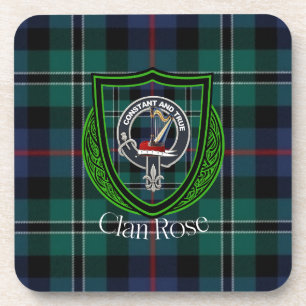 Posavasos Tartan y Cresta del Clan Escocés Rose