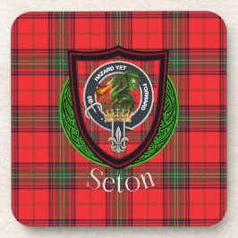 Posavasos Tartan y Cresta del Clan Escocés Seton