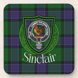 Posavasos Tartan y Cresta del Clan Escocés Sinclair