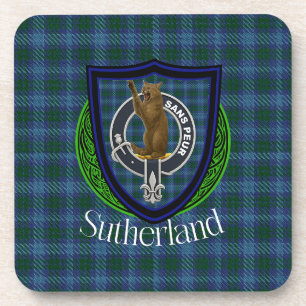 Posavasos Tartan y Cresta del Clan Escocés Sutherland