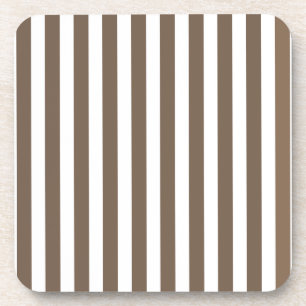 Posavasos Taupe y rayas de caramelo blanco