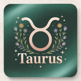 Posavasos Taurus Glyph Flowers Stars Coaster Set
