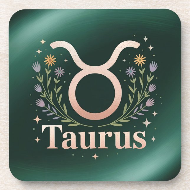 Posavasos Taurus Glyph Flowers Stars Coaster Set (Frente)