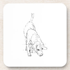 Posavasos Taza Beagle – Perro de Tinta Dibujado a Mano