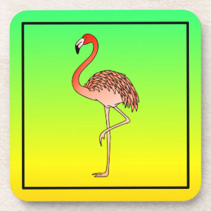 Posavasos Taza de café Pink Flamingo Bird Lineart-57567