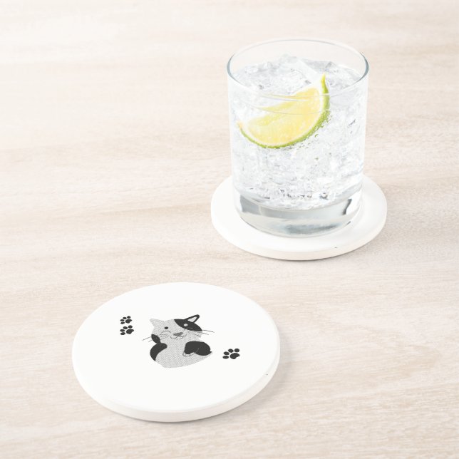 Posavasos Taza de gato lindo (Lado)