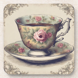 Posavasos Taza de té floral Vintage French Country Shabby Ch