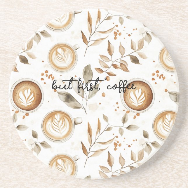Posavasos Tazas de café hojas (Frente)