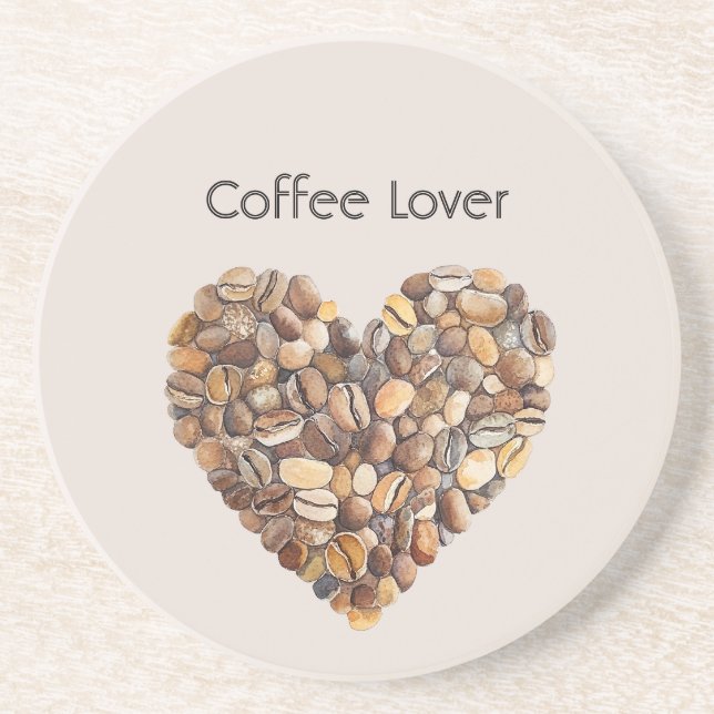 Posavasos Tazas de Corazón de Café con Crema (Frente)