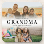Posavasos Te Ama Abuela Personalizada 2 Foto<br><div class="desc">Digamos que te encantamos con las tiras de regalo personalizadas que incluyen 2 de tus fotos favoritas y nombres de nietos. Todo el texto de este diseño es editable para que pueda agregar su propio mensaje o texto. Disponible en diversos colores,  estilos y productos.</div>