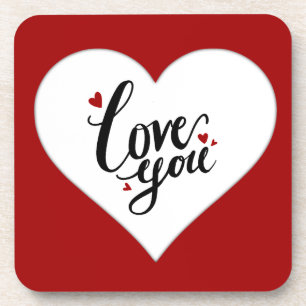 Posavasos Te Ama El Corazón Rojo Romántico Cita Bebida