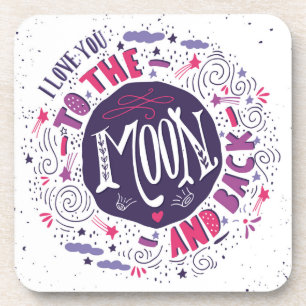 Posavasos Te amo a la luna y a la parte posterior