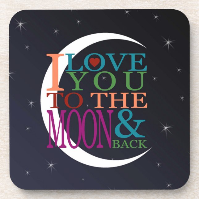 Posavasos Te amo a la luna y atrás (Frente)