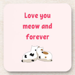 Posavasos Te amo a mí y para siempre Gatos Pink Valentines