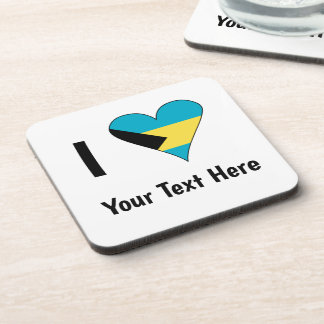 Posavasos Te Amo (Corazón con Bandera de Bahamas) Personaliz