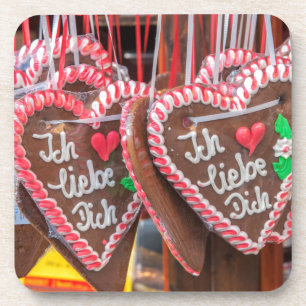 Posavasos Te amo corazones del pan de jengibre en el día de