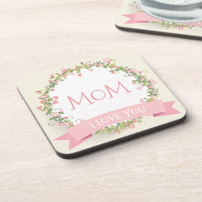 Posavasos Te amo el día de mamá | Montaña (Lado Izquierdo)
