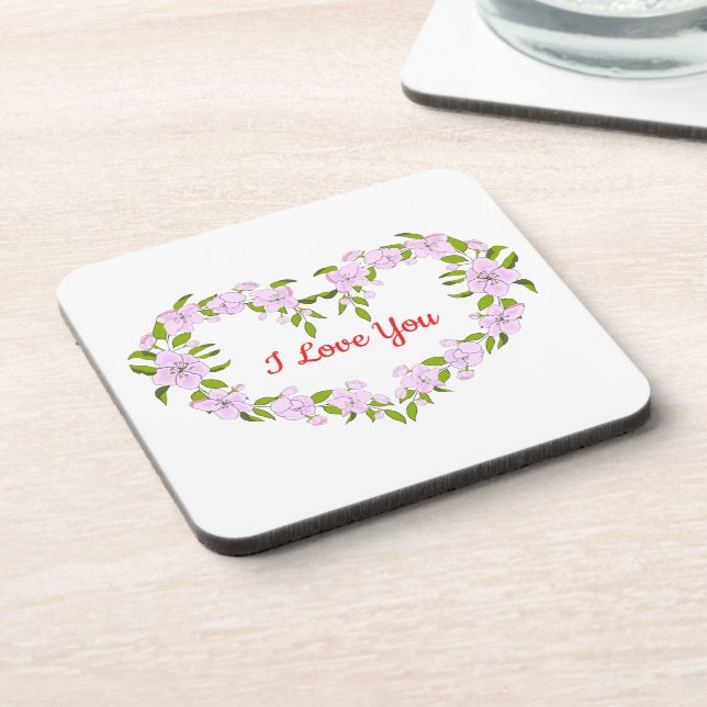 Posavasos Te amo las flores de Cute (Lado Izquierdo)