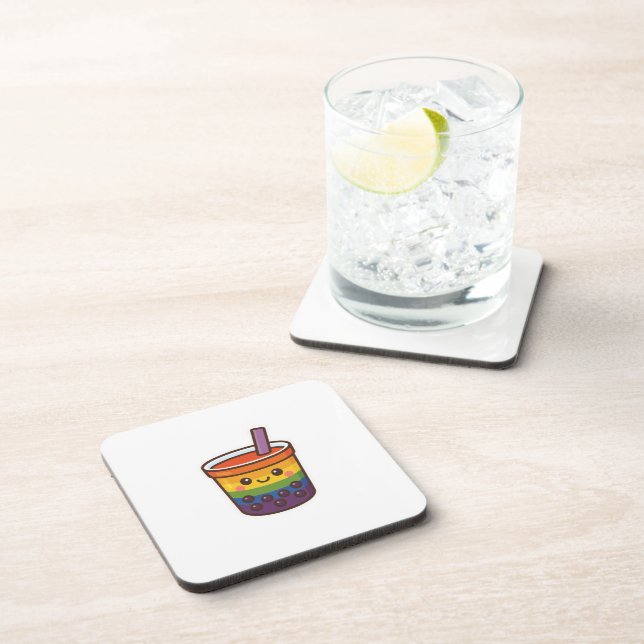 Posavasos Té de burbuja arcoiris LGBTQ+ Orgullo (Lado Derecho)