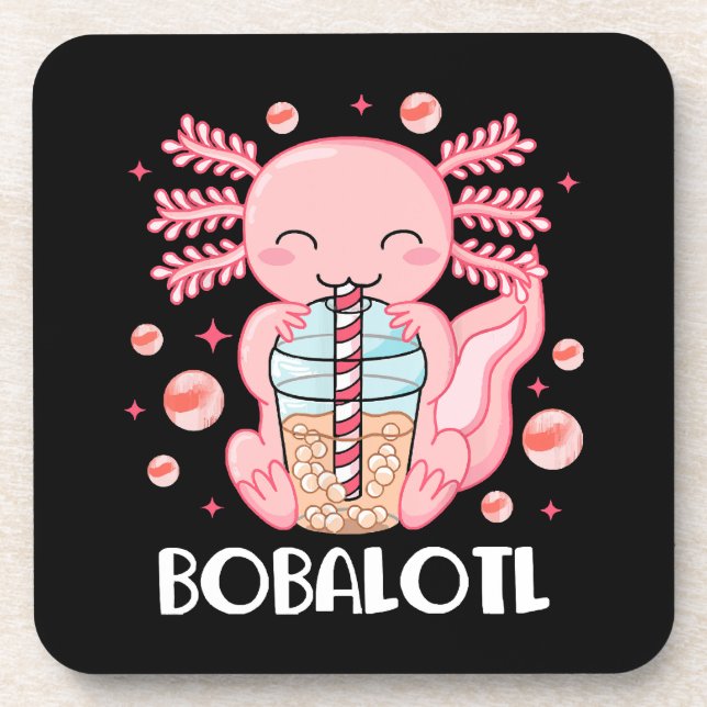Posavasos Té de burbujas de ajolote divertido (Frente)