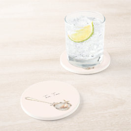 Posavasos Té de la hora del té rosa rubor