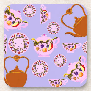 Posavasos ¡Té! Tetera, teacup, plástica y teakettle de cobre