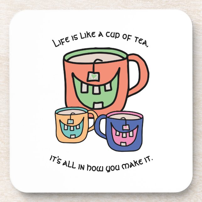 Posavasos Tea Positiva Óptima Frase Del Tea Lover (Frente)