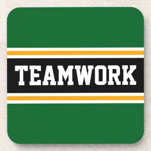 Posavasos TEAMWORK Atlético Verde Negro franjas de Carreras 