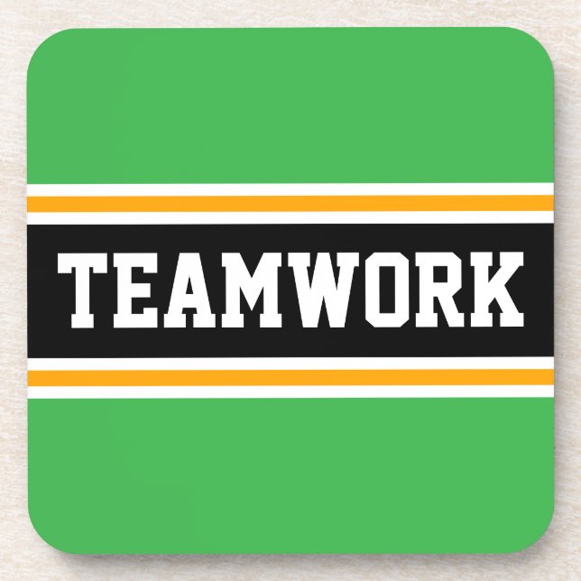 Posavasos TEAMWORK Fun Bright Green Black 70s Carreras Strip (Frente)